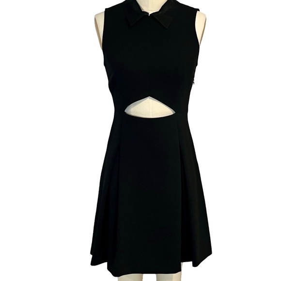 BCBGeneration Little Black Sleeveless Cutout Waist Dress - Size 6 - Picture 1 of 8